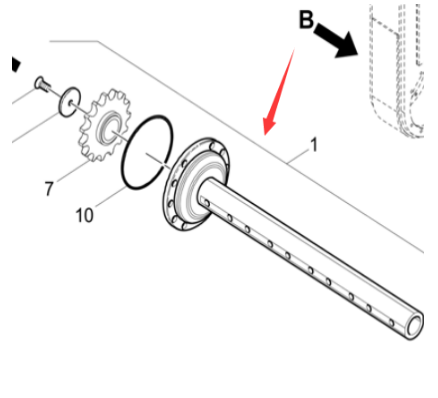 摊铺机主机搅拢轴4812016497