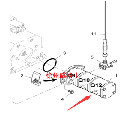 福格le摊铺机Q9/Q10/Q12三联齿轮泵，9628251000