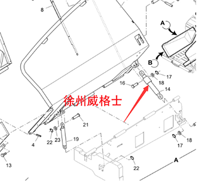 福格le摊铺机料斗大油缸零件号2012790