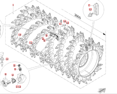 铣刨机进口铣刨鼓总成2477288