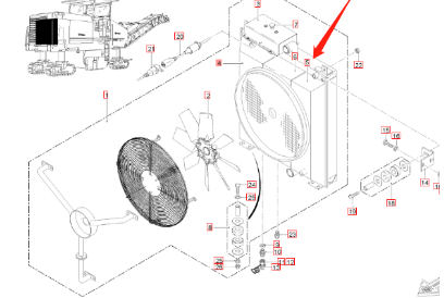 进口铣刨机液压油散热器188555